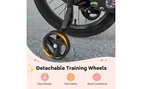 16 Inch Kids Bike with Basket and Adjustable Handlebar for Ages 4-7