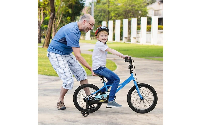 18 Inch Kids Bike with Removable Training Wheels for Ages 4-8