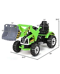 12V Battery Powered Kids Ride-On Dumper Truck - Green