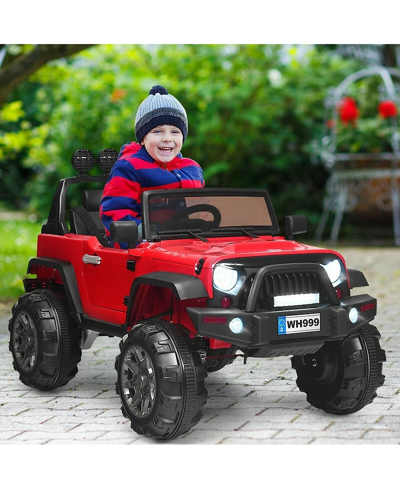 12V Kids Ride-On Truck with Remote Control and Double Magnetic Doors - Red