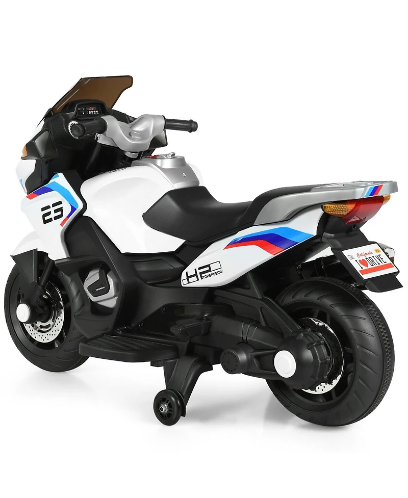 12V Kids Ride-On Motorcycle Electric Motor Bike - White