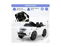 12V Kids Ride-On Car with Remote Control, Lockable Doors, Slow Start System, and Led Lights - White