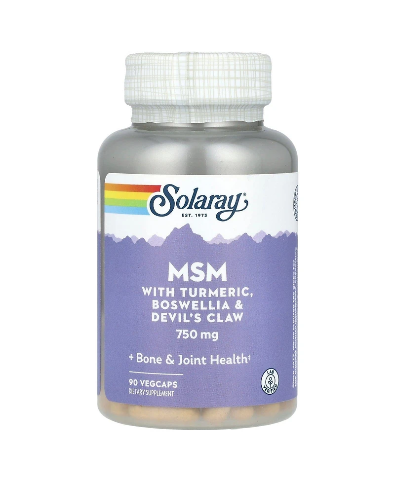 Solaray Msm with Turmeric Boswellia & Devil's Claw 750 mg