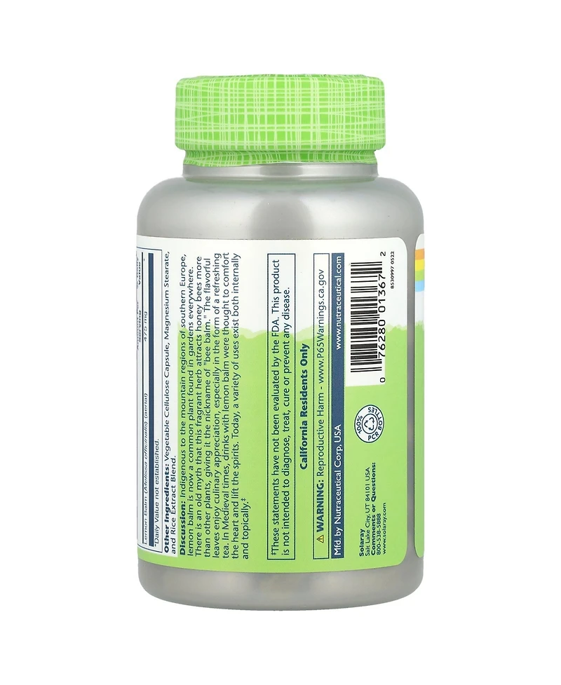 Solaray True Herbs Lemon Balm 475 mg