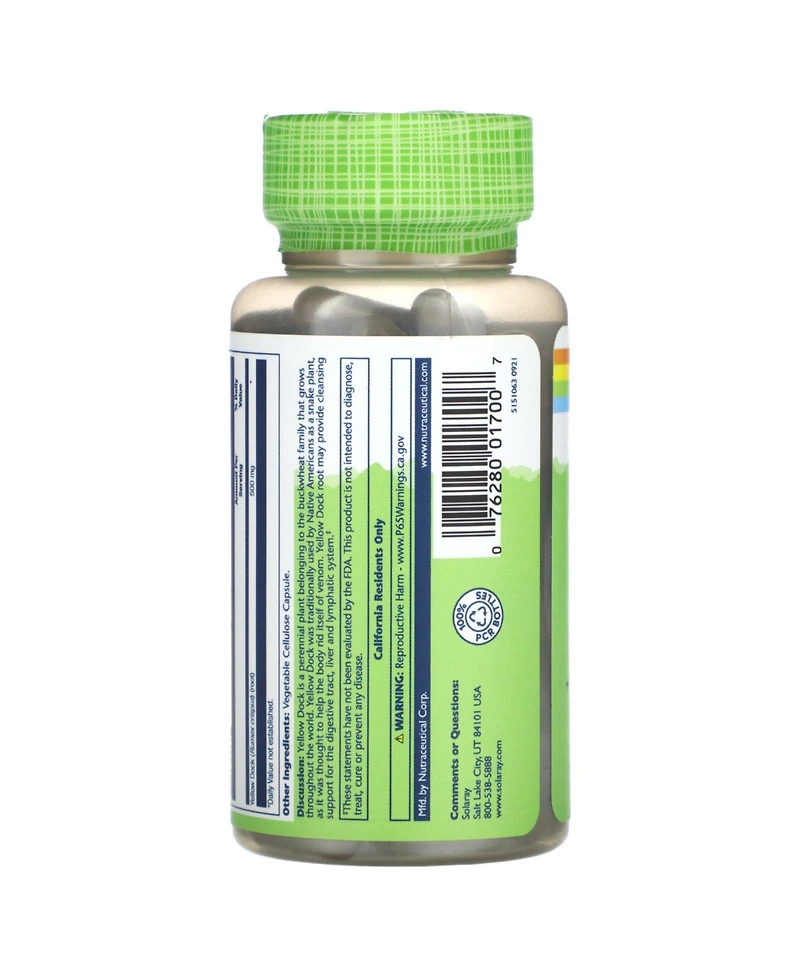 Solaray True Herbs Yellow Dock 500 mg