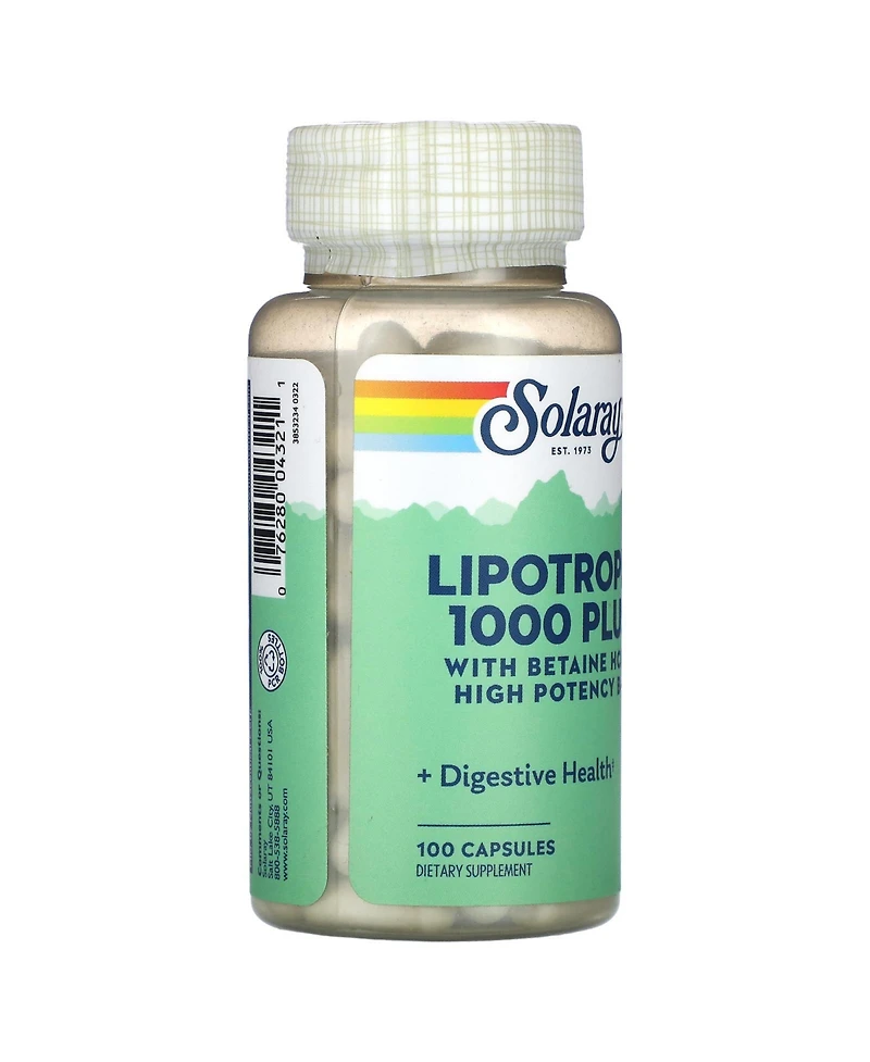 Solaray Lipotropic 1000 Plus Vitamin Capsules 100 Count