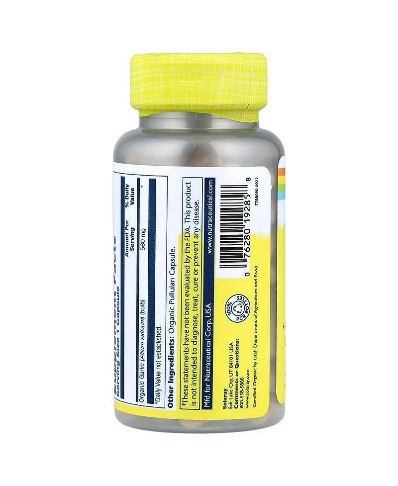 Solaray Organic Garlic 560 mg - 100 Organic Capsules
