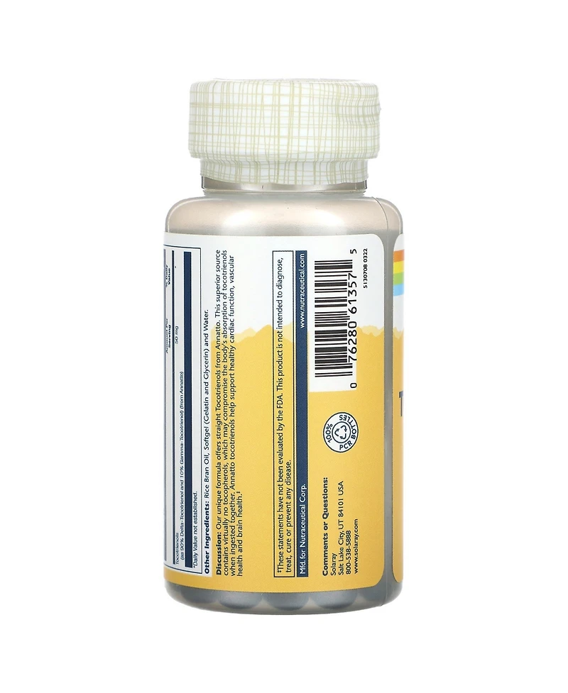 Solaray Vitamine E Tocotrienols 50 mg