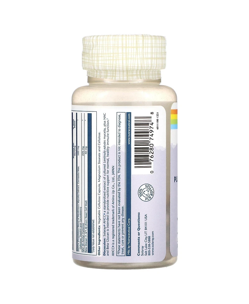 Solaray Ahcc Plus Nac & Beta Glucan With Mushroom Mycelia Extract
