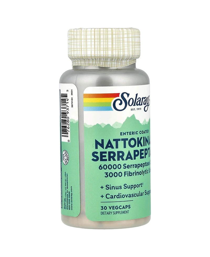 Solaray Nattokinase Serrapeptase Enteric Coated - 30 VegCaps
