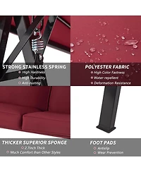 Boyel Living 2-Person Metal Patio Swing with Removable Cushion Patio Swing Outdoor Porch Swing Chair for Adults for Garden Backyard Deck