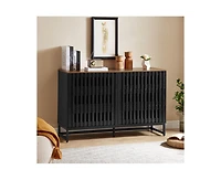 Casainc Storage Cabinet with Slatted Grille Striped Drawer