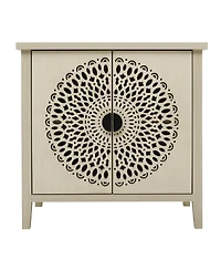 Casainc Hollow-Carved 2 Door Accent Cabinet Sideboard Buffet Storage Cabinet with Adjustable Shelf