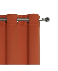 Kate Aurora Basic Jacquard 2 Piece Blackout Grommet Top Hotel Window Curtains - 52 in. W x 84 in. L, Pumpkin Spice