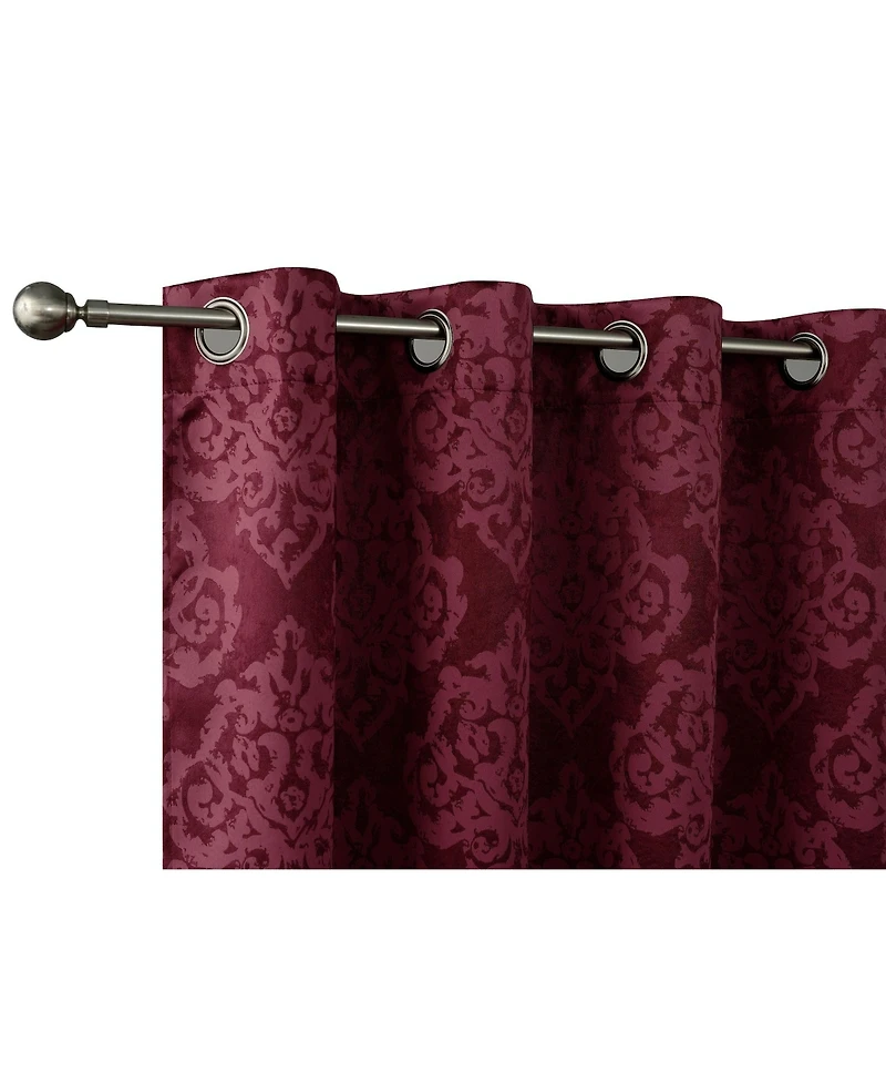 Kate Aurora Living 2 Pack Delaney Room Darkening Damask Print Grommet Curtain - 52 in. W x 84 L