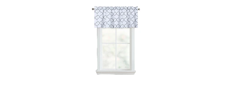 Kate Auroras Trellis Lattice Rod Pocket Valance - 56 in. W x 18 L