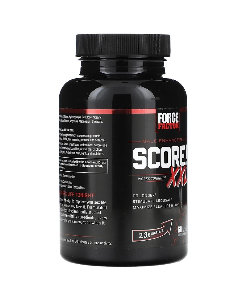 Force Factor Score! Xxl Nitric Oxide Booster Supplement for Men with L-Citrulline, Black