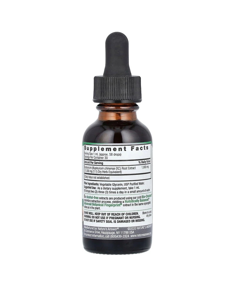 Nature's Answer Bupleurum Root Fluid Extract Alcohol-Free 1 000 mg - 1 fl oz (30 ml)