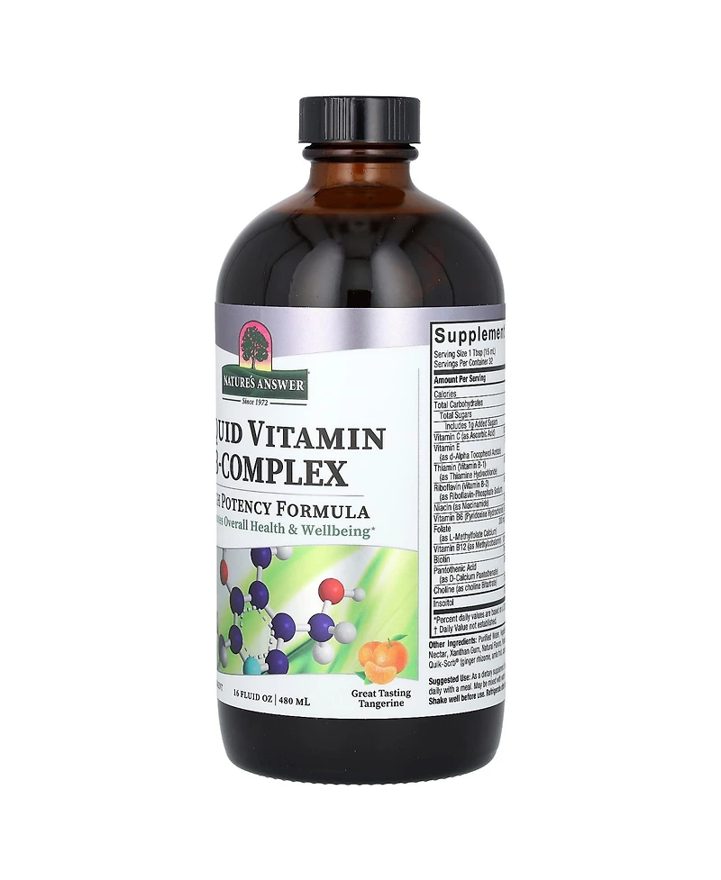Nature's Answer Liquid Vitamin B-Complex Great Tasting Tangerine - 16 fl oz (480 ml)