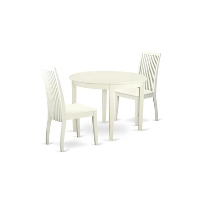 East West Furniture Dining Room Set Linen White