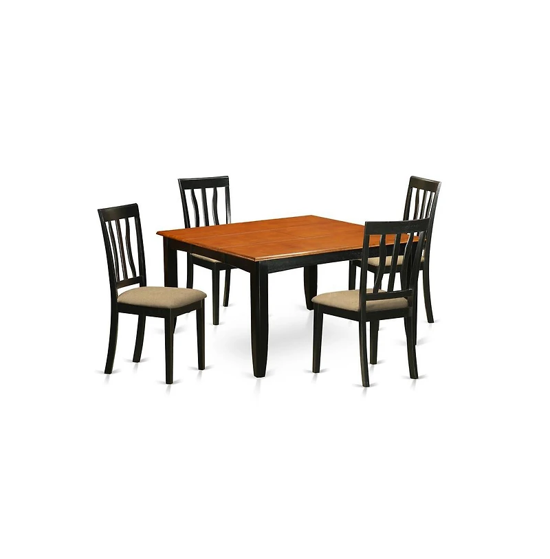 East West Furniture 5 Pc Kitchen Table set-Dining Table and 4 Wood Dining Chairs
