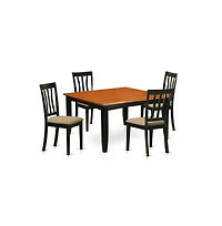 East West Furniture 5 Pc Kitchen Table set-Dining Table and 4 Wood Dining Chairs