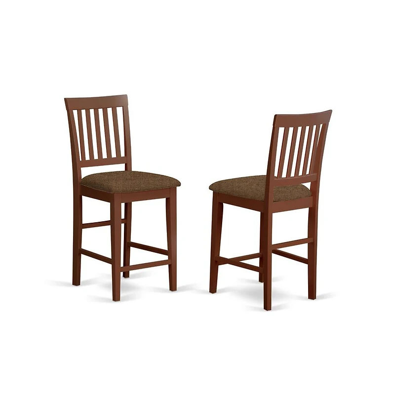 East West Furniture 3 Pc Counter height Table-Square gathering Table and 2 Stools