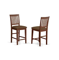 East West Furniture 3 Pc Counter height Table-Square gathering Table and 2 Stools