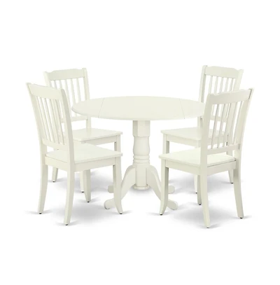 East West Furniture Dining Room Set Linen White