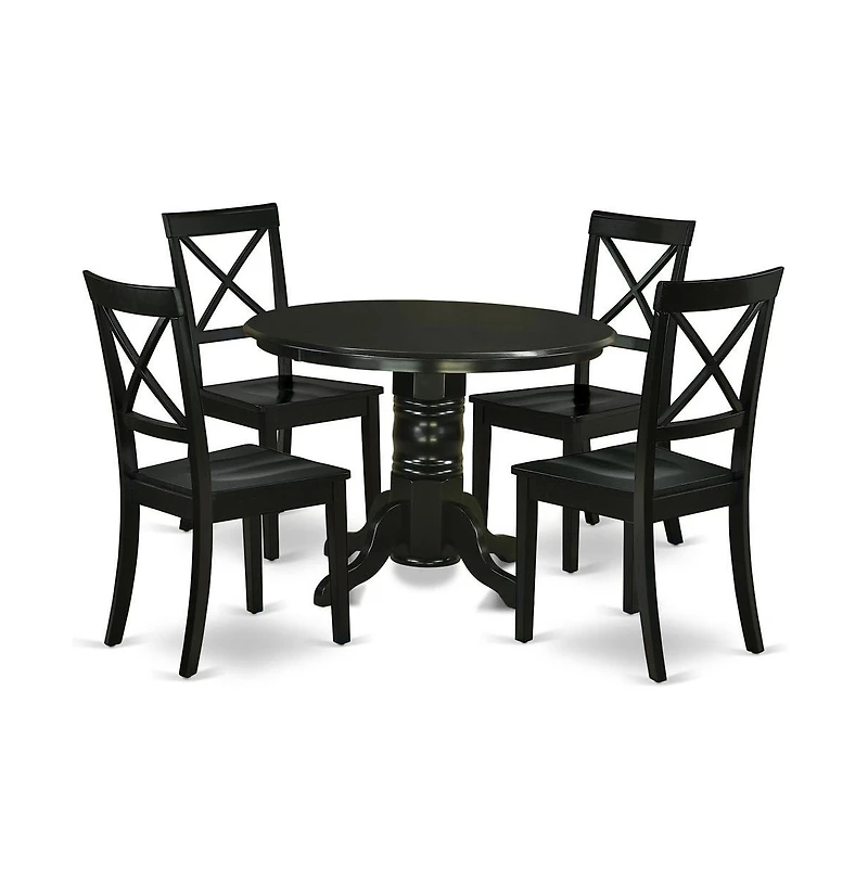 East West Furniture Dining Room Set Black