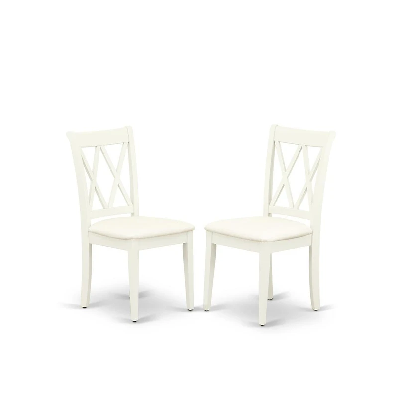 East West Furniture Dining Room Set Linen White