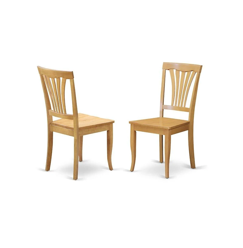 East West Furniture 5 Piece Dining Room Table Set - Dropleaf Dining Room Table and 4 Oak Wooden Dining Chairs with Slatted Back - Oak Finish