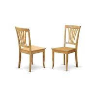East West Furniture 5 Piece Dining Room Table Set - Dropleaf Dining Room Table and 4 Oak Wooden Dining Chairs with Slatted Back - Oak Finish
