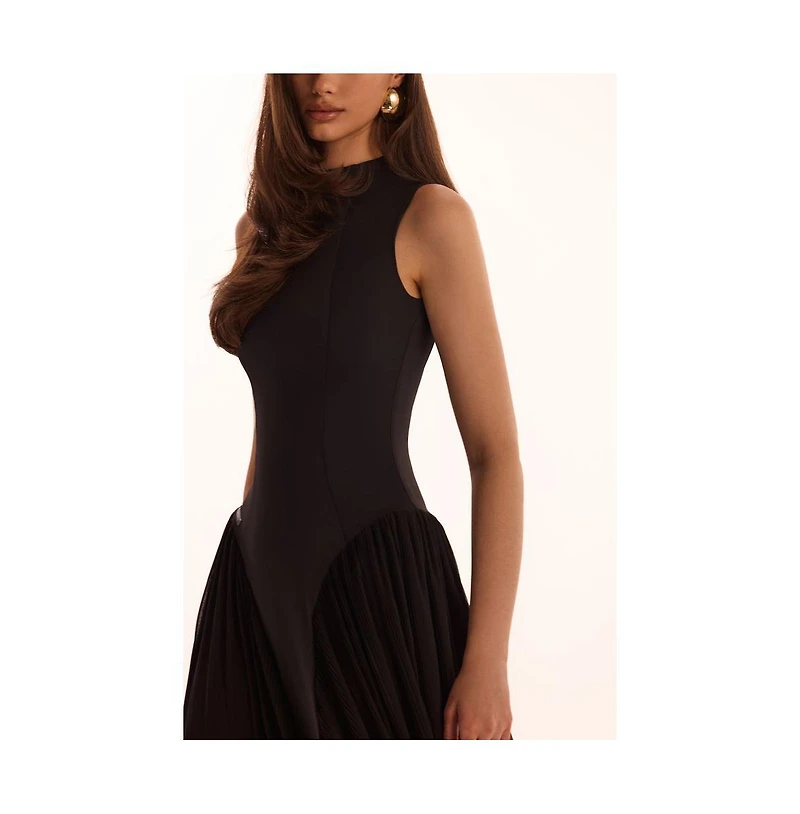 Milla Women's Elegant mock neck maxi dress