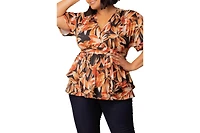 Kiyonna Plus Encore Short Sleeve Printed Top