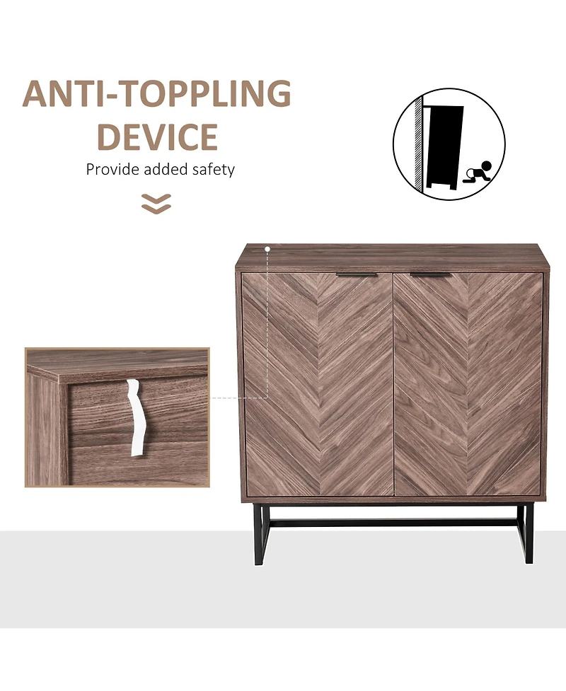 Homcom Double Door Storage Cabinet w/ Adjustable Shelf Sideboard Console Table