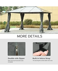 Outsunny 9.84' x 11.8' Gazebo Sidewall Set with Hooks/C-Rings,