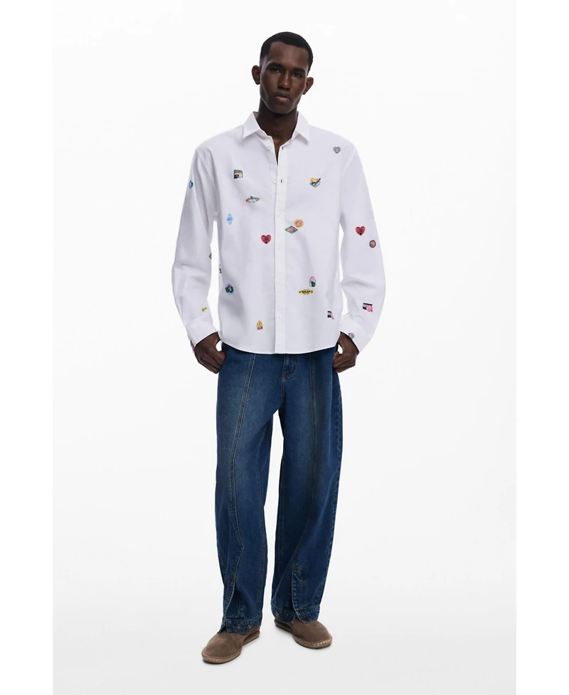 Desigual Men's Long-sleeve shirt with drawings