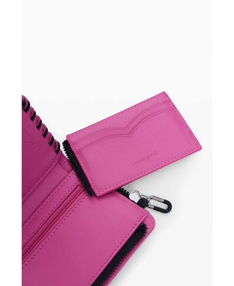 Desigual Women's Small wallet with braided leather effect