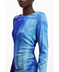 Desigual Women's Asymmetric landscape dress