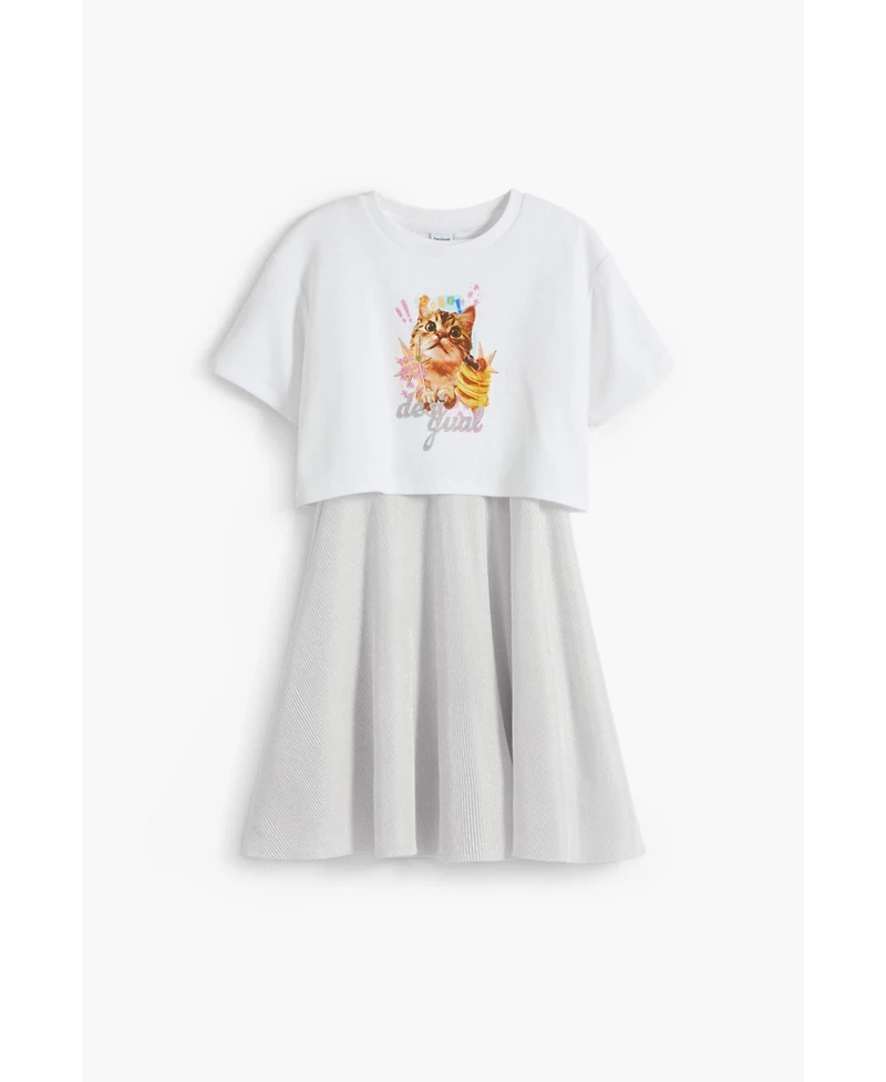 Desigual Girls Girls's 2-in-1 cat dress