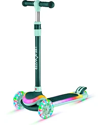 Lifemaster 3-Wheel Kids Scooter with Multi-Color Lights on Deck & Wheels – 5-Height Adjustable Handlebar, Wide Anti-Slip Deck, Child Safety Cer