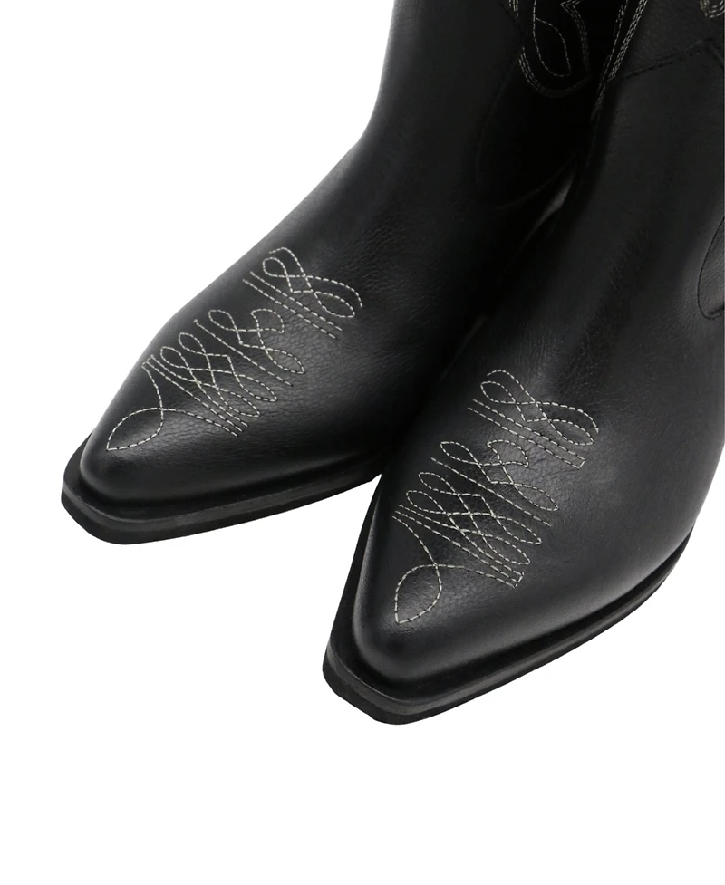 Stivali New York Women's Suede Leather Western Cowboy Booties