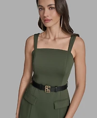Bcbg Women's Sleeveless Belted A-Line Dress