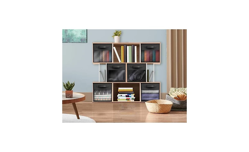 Sorbus Inch 6 Pack Collapsible Fabric Storage Bins with Clear Window - for Organizing Clothes, Toys, Books, Shelves