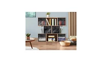 Sorbus Inch 6 Pack Collapsible Fabric Storage Bins with Clear Window - for Organizing Clothes, Toys, Books, Shelves