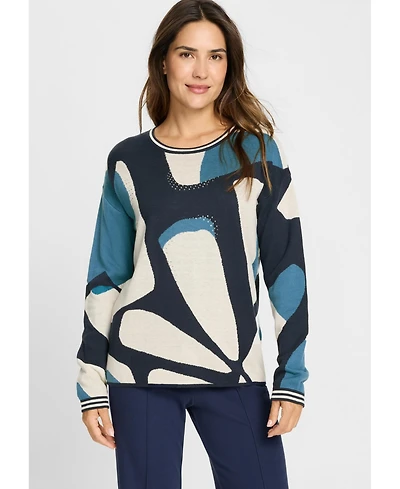 Olsen Modern Graphic Embellished Sweater
