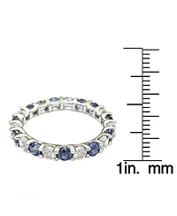 Suzy Levian Sapphire & Created White Alternating Eternity Band Ring