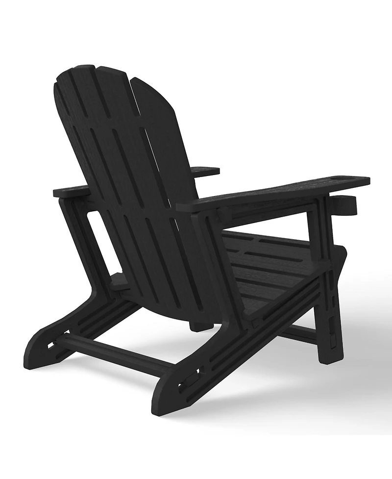 WestinTrends Tool-Free Assembly Outdoor Patio Hdpe Plastic Adirondack Chair with Cup Holder