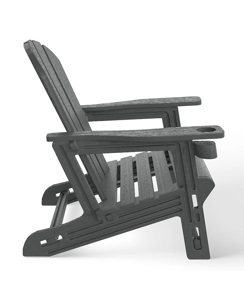 WestinTrends Tool-Free Assembly Outdoor Patio Hdpe Plastic Adirondack Chair with Cup Holder